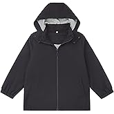EIGIOO Boys Girls Waterproof Hooded Jackets Lightweight Soft Lining Kids Windbreaker Rain Coats
