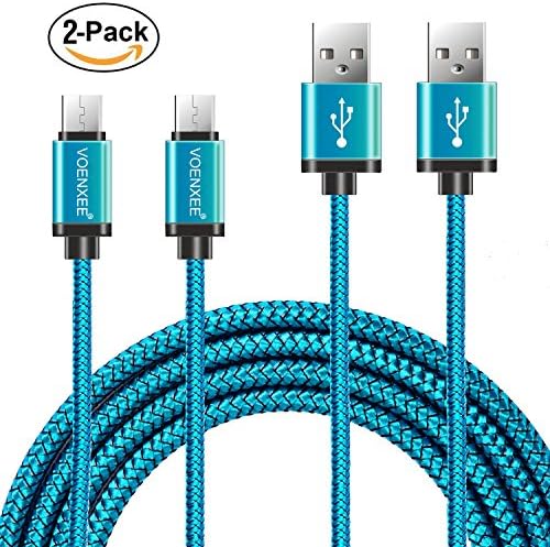 USB Type C Cable,  [2-Pack 3.3ft] VOENXEE Nylon Braided Type-C Cord Fast Charging Data Sync USB C Cable For Samsung Galaxy Note 8 S8 Plus A8 C9 Pro Nextbit Robin LG G5 G6 HTC 10 Google Pixel (Blue)