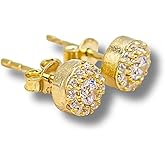 Round Stud Earrings, Zircon Stud Earrings,14K Gold Plated, 925 Silver Jewelry, Everyday Earrings, Geometric Earrings, Mini Stud Earrings, Handmade Jewelry, Gift for Her