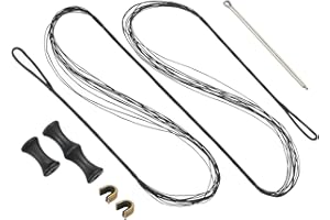 PATIKIL Bow String Replacement, Archery Bowstrings Accessories Bowstring with Finger Guard & Brass Nock Points for Traditiona