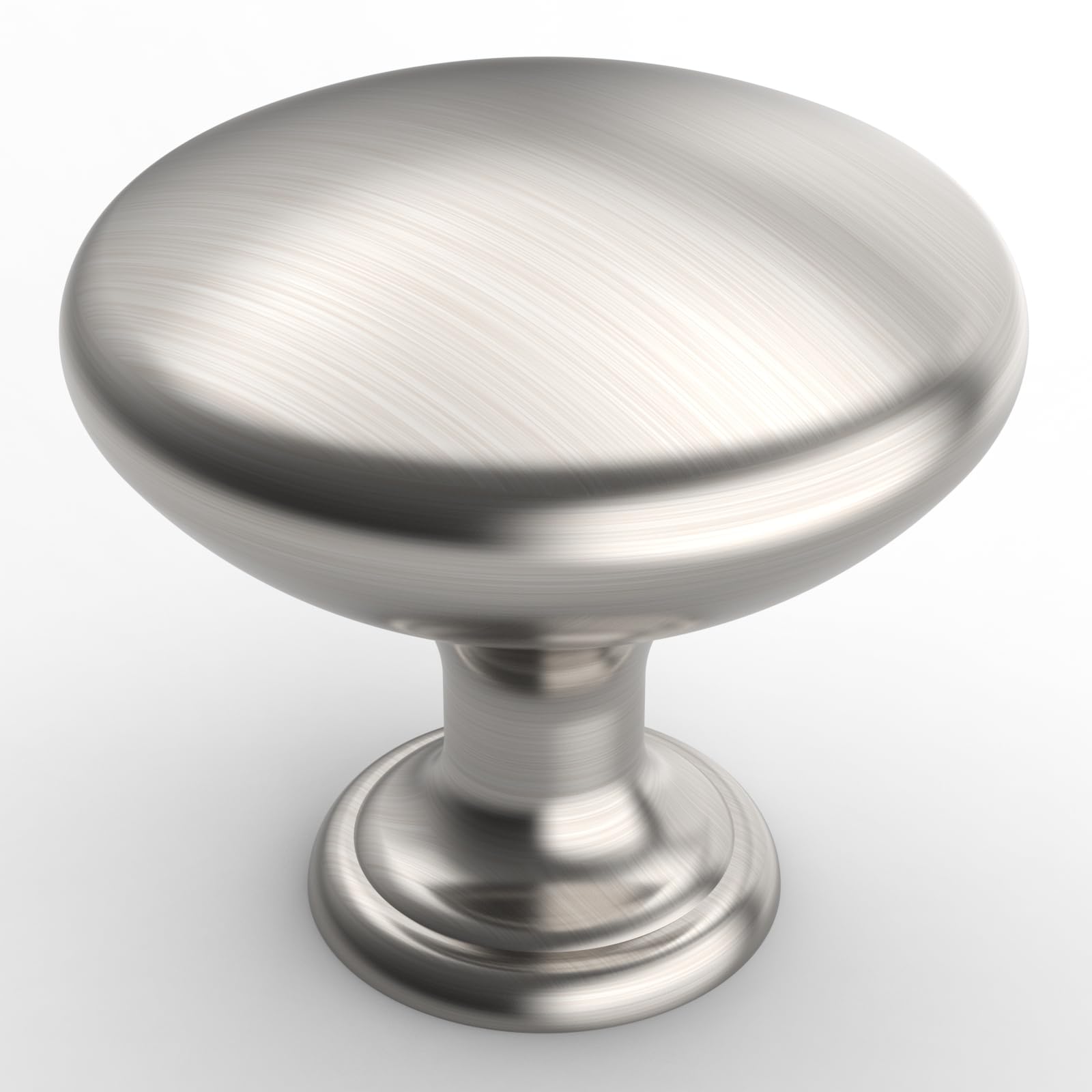 Furniware 12 Pack Cabinet Hardware Knobs, Kitchen Door Cabinet Brushed Satin Nickel Round Solid Knobs, 1.1" (28mm) Diameter