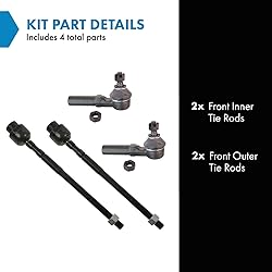 TRQ 4 Piece Front Inner & Outer Steering Tie Rod