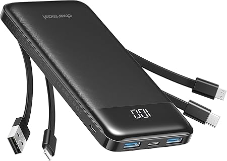 charmast Portable Charger with Built in Cables, Power Bank with Cords Wires...