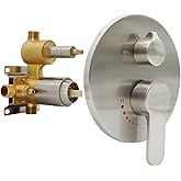 Backnets Wall Mount Brushed Nickel Pressure Balancing Shower Diverter Mixing Valve 3 Way Replacement Brass Mixer Kit