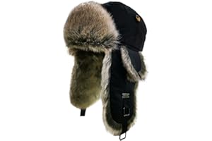 ALKAIDSTAR Fur Winter Trapper Hat,Unisex Taslon Faux Fur Aviator Ski Trapper Trooper Pilot Hat,Snow Eskimo Hat with Ear Flaps