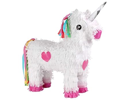 Alsino Pinata Geburtstag Einhorn Schlagpinata - Farbe: weiß, Maße: 47 cm x 39 cm, leicht zu befüllen