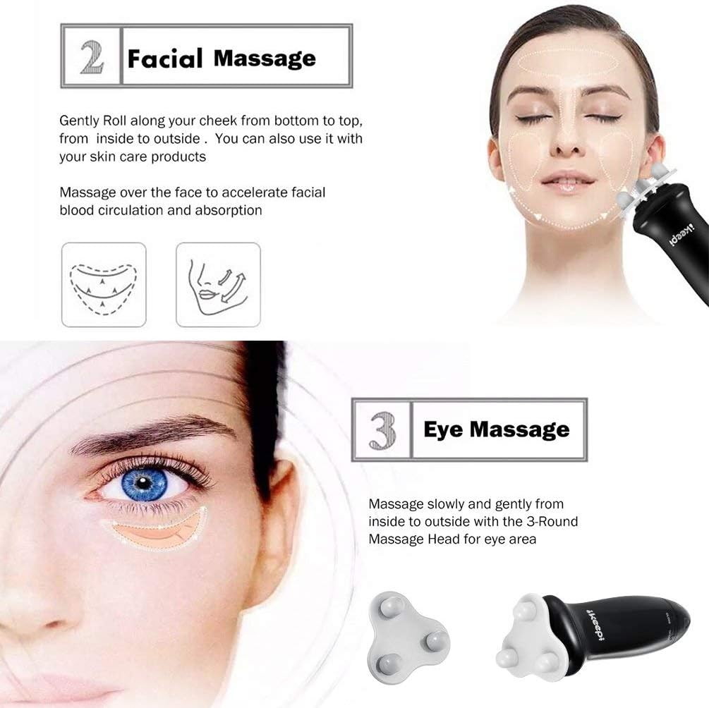 Ikeepi Scalp Massager, Vibration Head Massager for Stress Relaxation, Hair Stimulation, 2 Different Massage Heads- Massaging Face, Neck, Back &Legs: Health & Personal Care