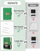 WEMATE Password Book with Lock 600+ Entries Alphabetical Tabs Grass Green view 9