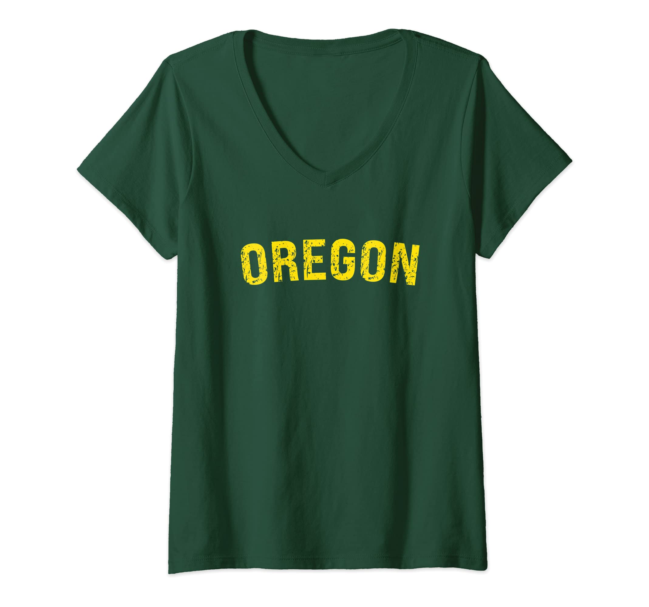 Photo 1 of Womens Vintage Oregon Men Oregon Women Retro Green V-Neck T-Shirt
