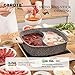 Carote 4.8-Quart Double-Flavor Hot Pot with Divider and Glass Lid,Shabu Shabu Pot with Nonstick Granite Coating from Switzerland,11 inch