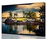 chenchenArt Sunset Landscape Golf Course Wall Art