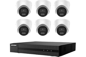 Hikvision EKI-K82T46C 8 Channel Full Color Value Express Kit 4K PoE NVR w/ 2TB HDD + (6) 4MP Outdoor Turret IP Cameras w/ 2.8mm Lens