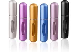 Fzbjayoon Portable Perfume Travel Refillable Bottle, Travel Size Cologne Atomizer Dispenser, Pocket Purse Perfume On The Go Container, Spray Bottles For Traveling 5ml (6 Pack)…