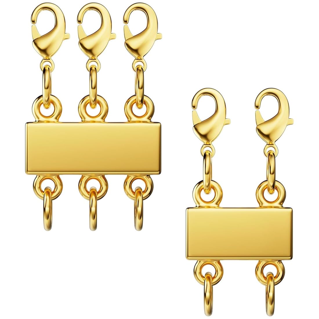 Necklace Layering Clasps, 2 PCS Magnetic Layered Necklace Clasps, Necklace Layering Clasps, Necklace Connector Necklace Separator, for Multi Strands Slide Tube Clasps