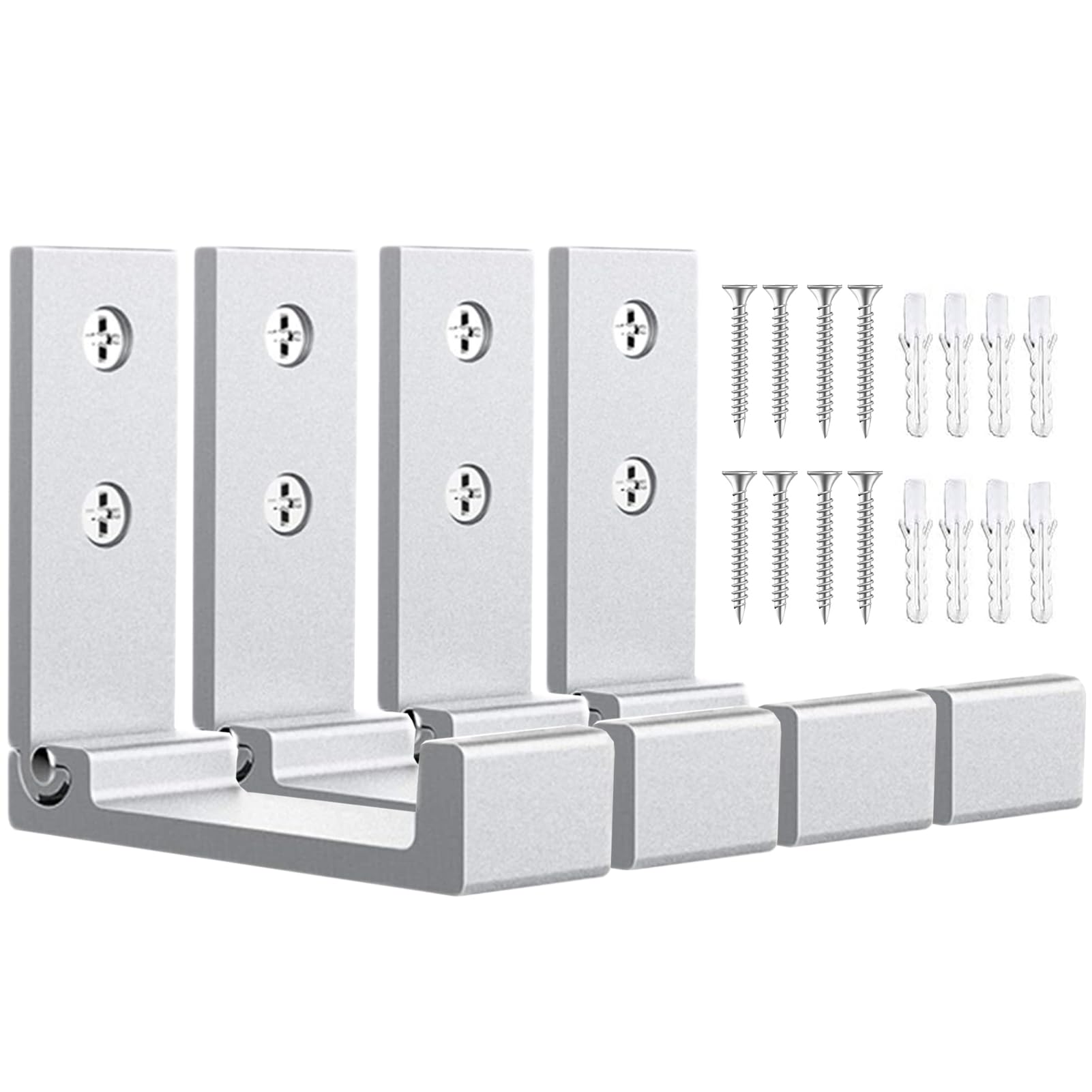 OHIYO 4pcs Folding Coat Hooks Heavy Duty Wall Hooks for Hanging Bags Hooks Headphone Holder No Rust Wall Mounted for Hat, Bags, Jacket, Towel (Silver)