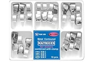 Zubastick Dental Metal Contoured Matrices Matrix Combined with Clamp, 16 pcs.(1.550)