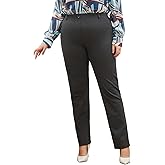 DGD Plus Size Women's Straight-Leg Dress Pants - Slacks for Business Casual,Work Clothes for Office
