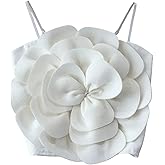 GORGLITTER Women's Flower Backless Summer Going Out Crop Tops Trendy Y2K Boho Sleeveless Cute Vacation Dressy Tube Top
