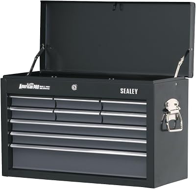 Sealey AP2509B 9 Drawer Topchest Ball Bearing Runners 600mm Black/Grey