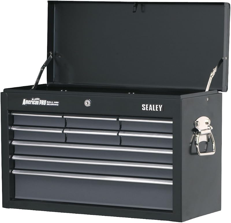 Sealey AP2509B 9 Drawer Topchest Ball Bearing Runners 600mm Black/Grey