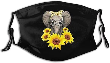 Download Cute Baby Elephant Sunflower Face Mask Washable Reusable Face Bandanas Balaclava For Men Women With 2 Pcs Filters At Amazon Men S Clothing Store