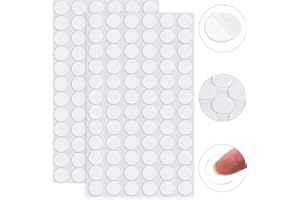 ADXCO 144 Pieces Transparent Putty Traceless Removable Sticky Putty Double-Sided Adhesive Round Putty Multipurpose Tape Nano Gel Mat for Wood, Glass, Ceramic, Metal, Plastic, Diameter 20 mm
