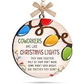 Coworkers Christmas Ornament 2026, Funny Gifts for Colleagues, Work Friends | Office Humor Keepsake for Secret Santa &amp; White Elephant Swaps, Team Pick, 2-Layer Wood Ornaments with Christmas Lights Design