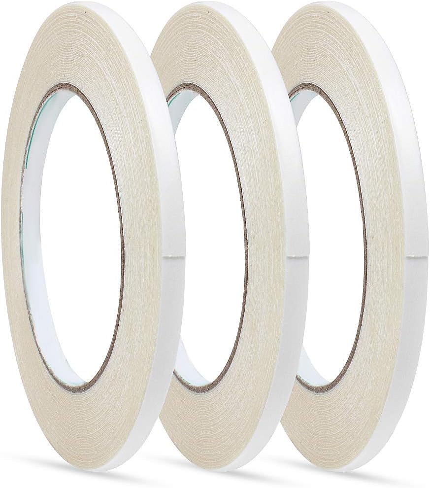 ZTMY 3 Rolls Double Sided Tape 6mm x 15m Craft Adhesive Sticky Tape