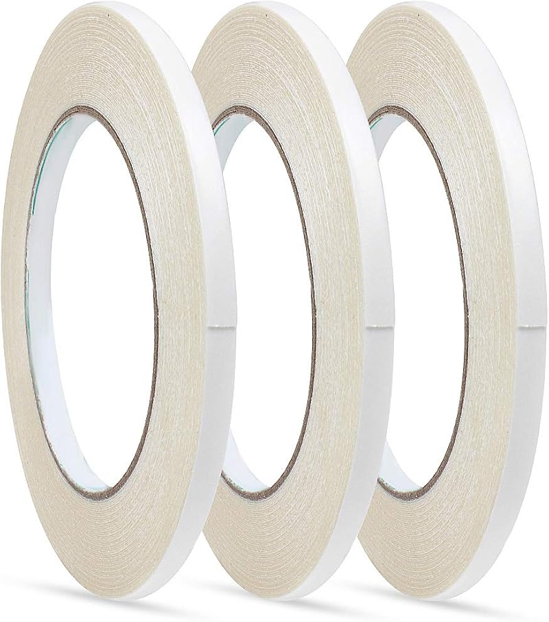 ZTMY 3 Rolls Double Sided Tape 6mm x 15m Craft Adhesive Sticky Tape