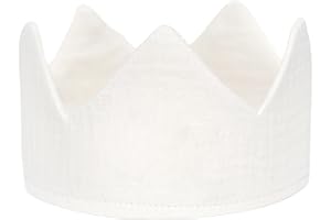 ONE 1 year old Baby Fabric Crown - headband for birthday party sitter 12M cake smash photography prop (White Crown)