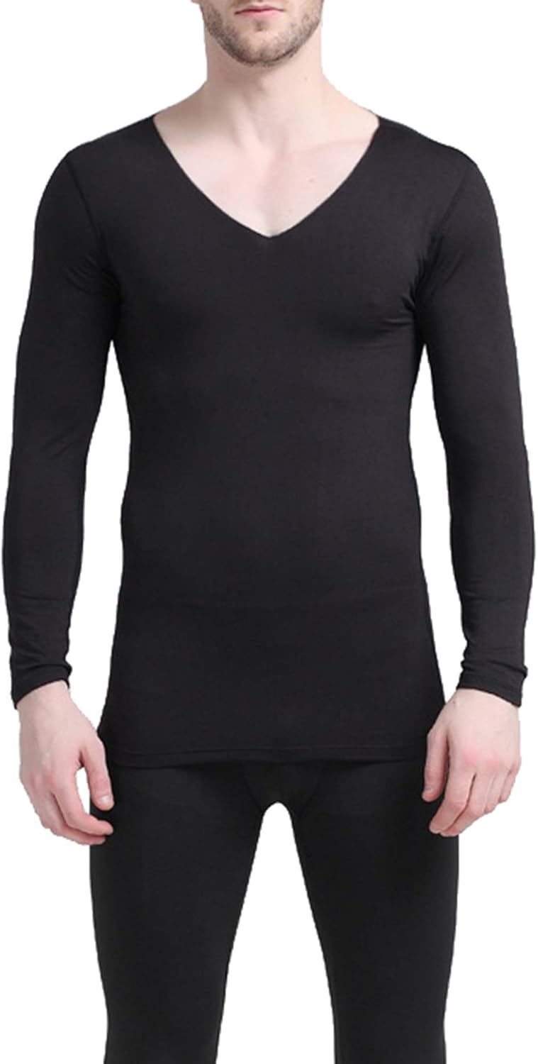 Femaroly Seamless VNeck Thermal Underwear Set for Men Autumn Sleepwear