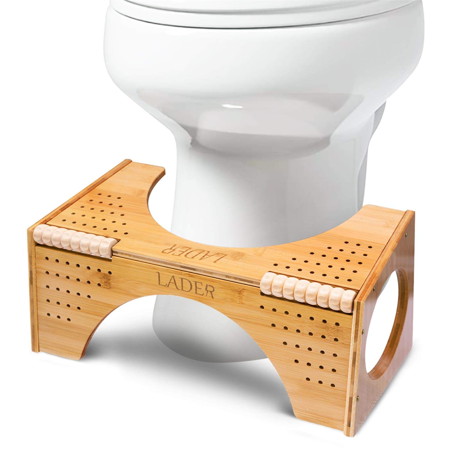 Buy LADER Squatty Toilet Stool, Bamboo NonSlip Squatting Toilet Step