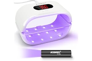 KISREL UV Light for Resin, Large Double-Sided Light with UV Flashlight, 2-in-1 Detachable Resin Curing Machine, 3-Speed Digital Display, 36w Fast Curing Lamp for Crafts, Jewellery Making