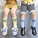 VWU 6 Pack Little Girls Boys Tube Socks Stripe Knee High Socks 1-10 Years (M (4-6 years))