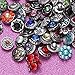 Snanr Mixed Lot Multi Color Rhinestone Metal Button Charms 12mm Snap Button for Snap Jewelry HM008 (30pcs)