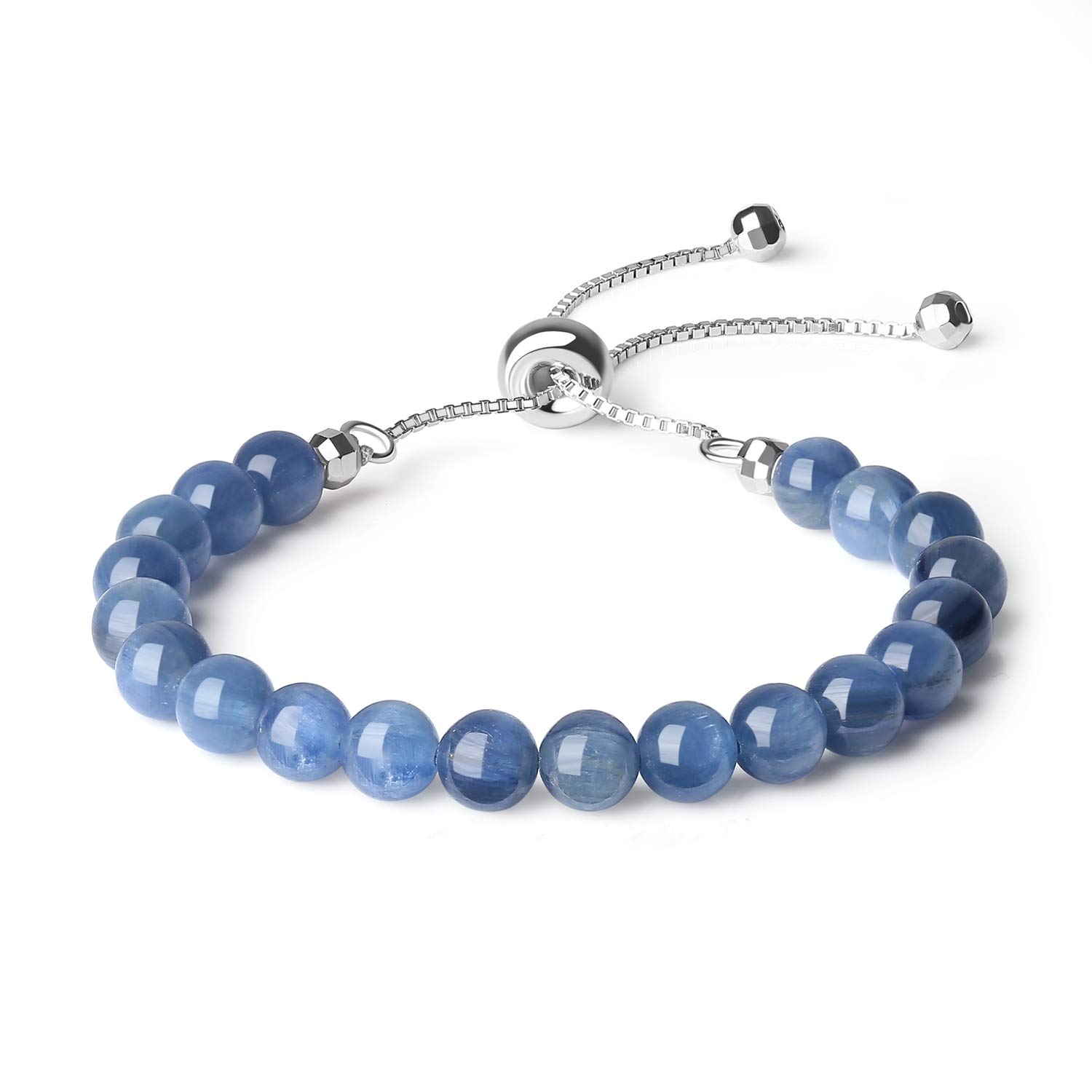 COAI Women's 925 Sterling Silver Bracelet Crystal Beaded Bracelet for Women Kyanite Bracelet