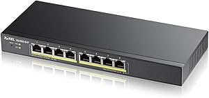 ZyXEL 8-Port Gigabit Ethernet Smart Managed PoE Switch with 70 Watt Budget - Fanless Design [GS1900-8HP]