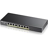 Zyxel 8-Port Gigabit PoE Switch | Smart Managed | Desktop/Wallmount and Fanless | 8 PoE+ Ports with 70 Watt Budget | VLAN, IG