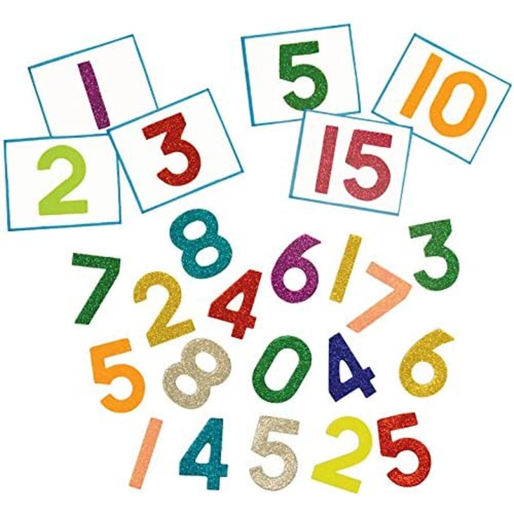 Springboard 10295 Pre-Cut Glitter Paper Numbers (Pack of 250)