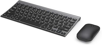 Seenda WGJP-031 Small Wireless Keyboard and Mouse Combo Black Gray