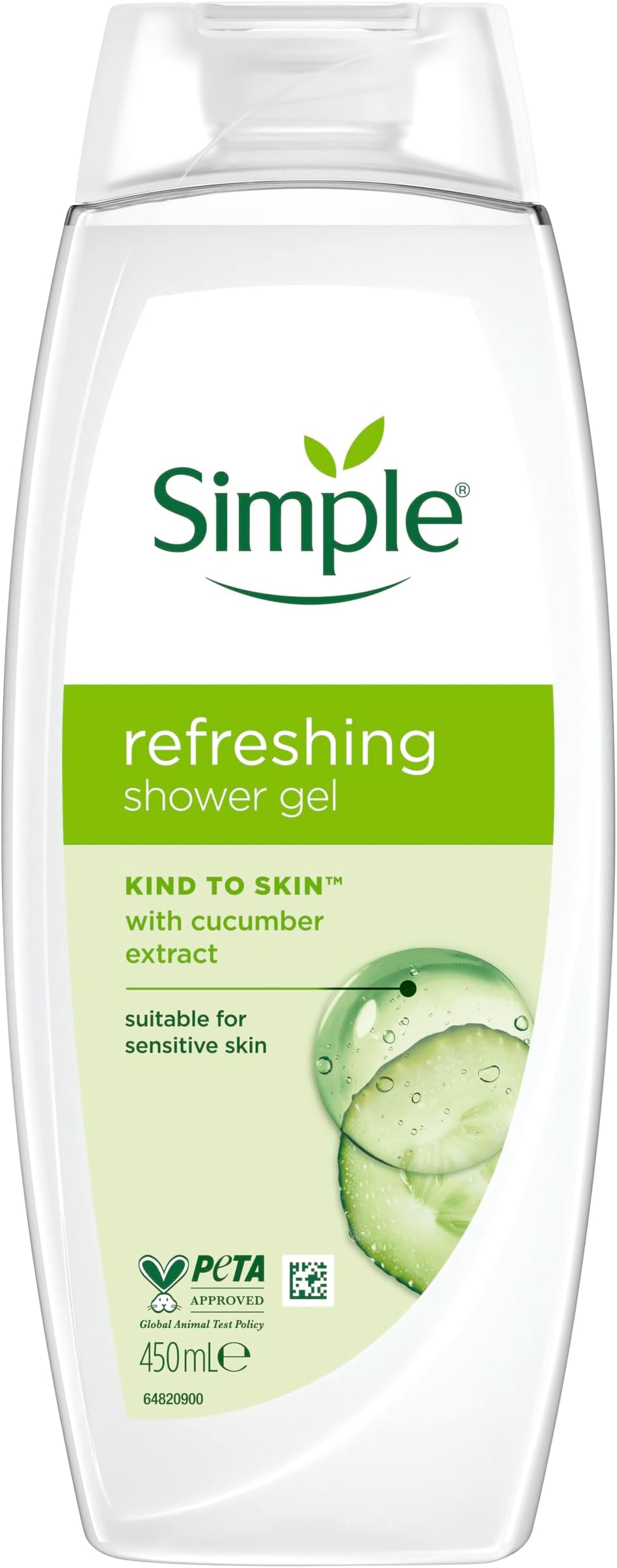 Simple Kind to Skin Refreshing Shower Gel 6x450 ml - Brand New