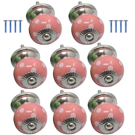 Lvpy Door Knobs 8 Pieces Round Ceramic Drawer Knobs Furniture