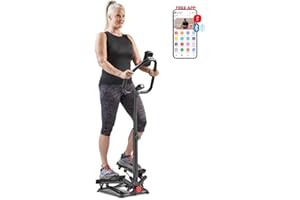 Sunny Health & Fitness Twist Stepper with Handlebar for Exercise at Home, Low-Impact Stair Step Cardio Equipment for Full Bod