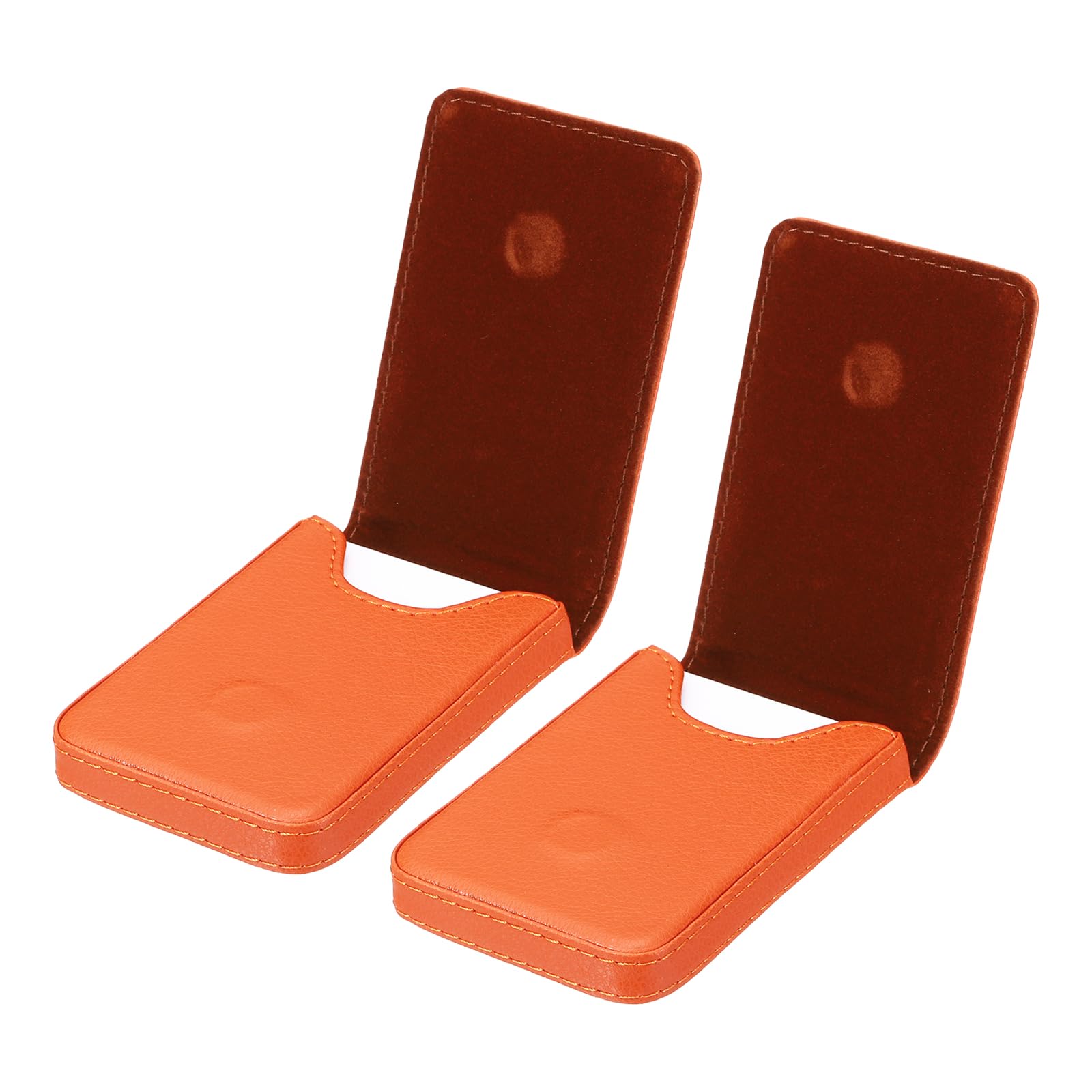 PATIKIL Business Card Holder, 2 Pcs PU Leather Business Card Pocket Slim Name Card Wallet with Magnetic Shut for Office Credit Card ID Organization, Orange