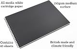 Artgecko Mixed Media Sketch Book A3 Landscape 80 Pages 150gsm 40 Sheets view 3