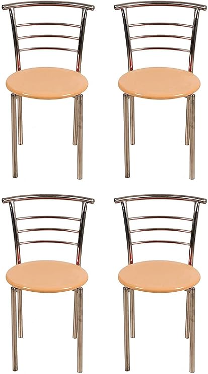 Stainless steelFurnitures saakshi Enterprises Chairs in Steel Finish - Beige (Set of 4 Pcs.)