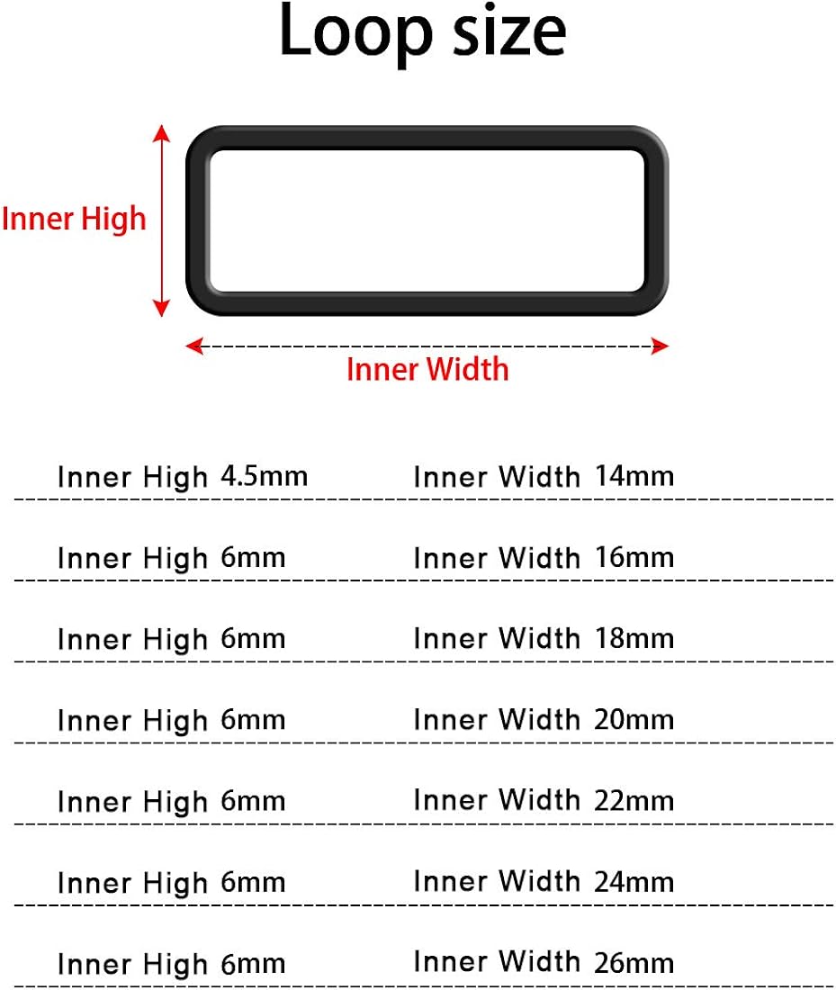 Adebena 4Packs Rubber Leather Watch Band Strap Loops Black Silicone Replacement Resin Watch Bands Keeper Holder Retainer Size 14mm 16mm 18mm 20mm 22mm 24mm 26mm with Removable Tools…: Watches