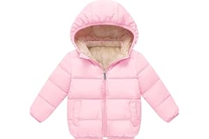 ANHDM Baby Boys Thicken Winter Coat Toddler Girls Fleece Warm Hooded Jacket Clothes