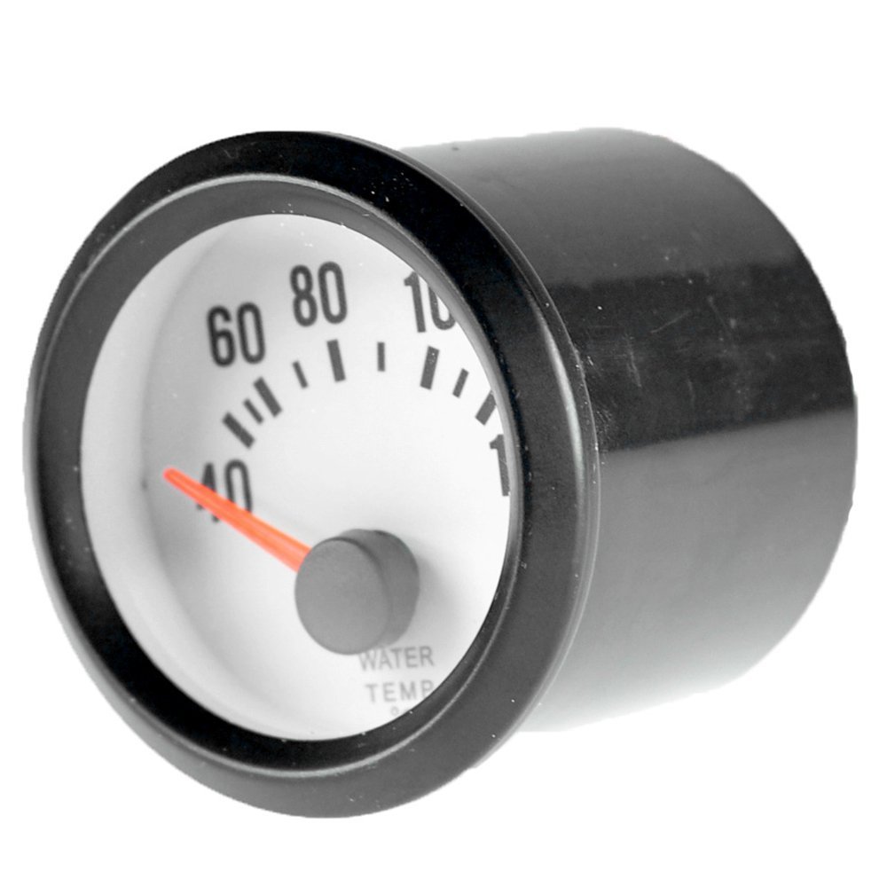 MinticeCar Motor Vehicle Black Face 2" 52mm Pointer Water Temp Temperautre Gauge Meter LED Light