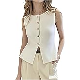 GORGLITTER Women's Summer Sleeveless Sweater Vest Tops Dressy Knit Tank Top Trendy Casual Button Up Going Out Outfits